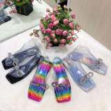 Colorful rhinestone strip ladies sandals S645072499311