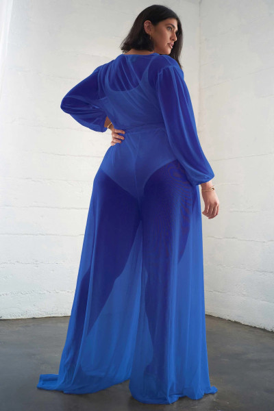 Sexy see-through mesh plus size women's jumpsuit Q7198
