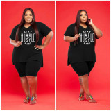 Two-piece large size 5XL fashion casual suit Q7197