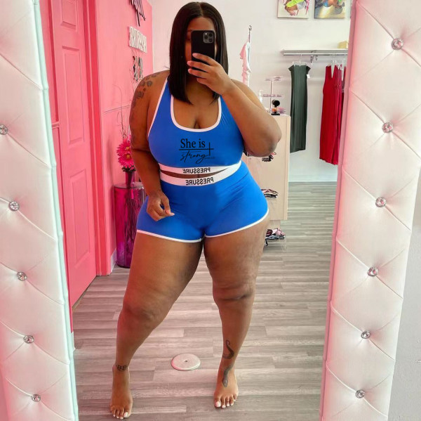 Fashion casual sexy letter printed swimsuit two-piece suit Q7203