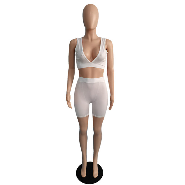 Slim sports vest two-piece suit TC076