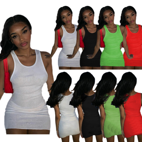 Vest solid color dress TC066