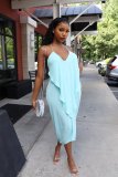 Irregular ruffle dress Q77210