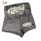 Two-piece set of solid color printed wrap-up top and shorts TC070