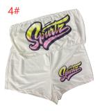 Two-piece set of solid color printed wrap-up top and shorts TC070
