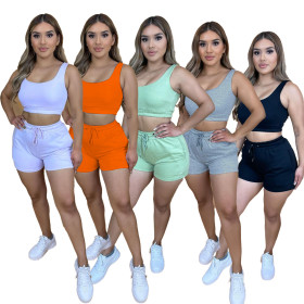 Solid color vest sports suit TC082