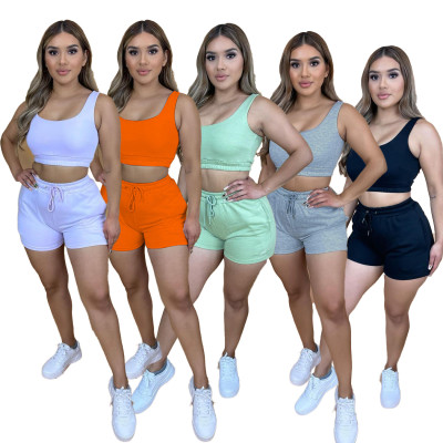 Solid color vest sports suit TC082