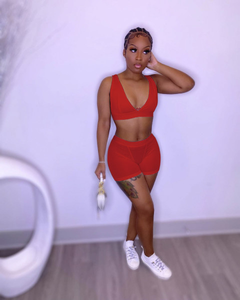 Slim sports vest two-piece suit TC076