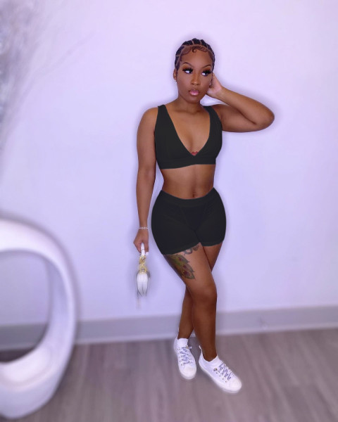 Slim sports vest two-piece suit TC076