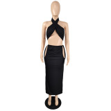 Sexy casual fashion solid color two-piece skirt TC073