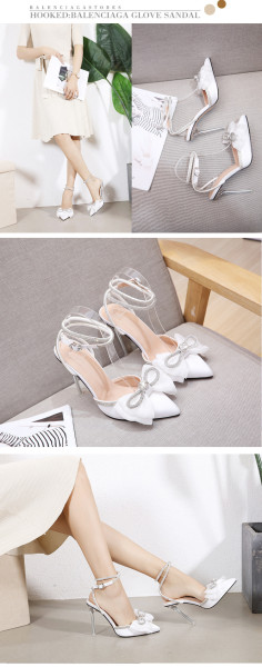 Crystal stiletto bow rhinestone pointed sandals S633326198470