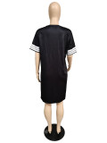 Plus size women's casual printed dress TC067