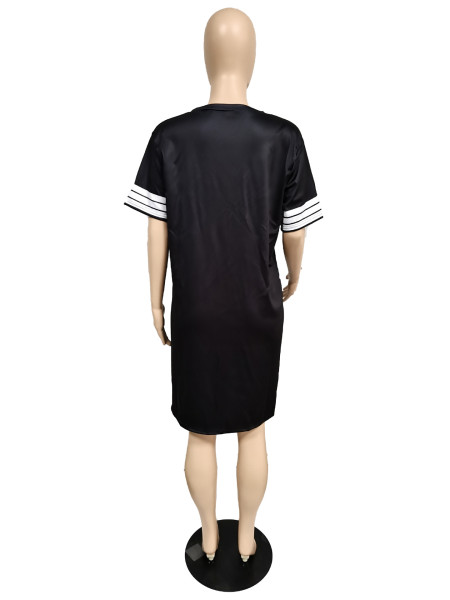 Plus size women's casual printed dress TC067
