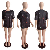 Women's classic print short sleeve TC065