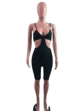 Oversized women's net yarn flocking pattern bodysuit one-piece pants AJ4334