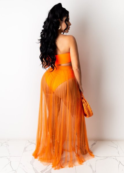 Mesh see-through beach skirt half skirt women's clothing AJ4341