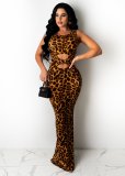 Stretch snake print leopard print dress AJ4344