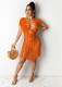 Long fringed beach skirt with fringed front and back woven in Europe and America AJ4330