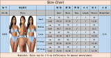 Two-piece sexy bikini denim suit with straps and tassels A3282