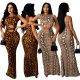 Stretch snake print leopard print dress AJ4344