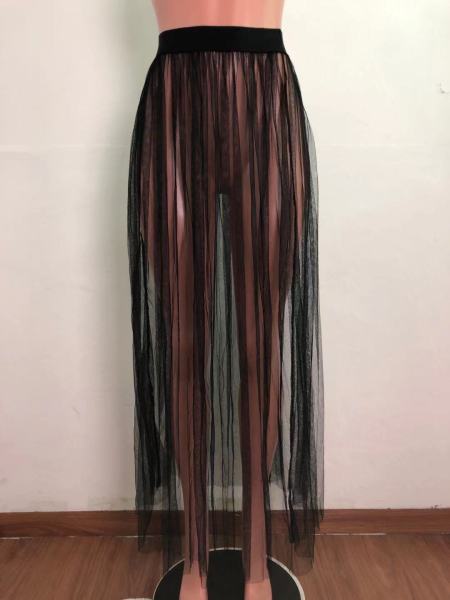 Mesh see-through beach skirt half skirt women's clothing AJ4341