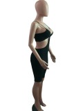 Oversized women's net yarn flocking pattern bodysuit one-piece pants AJ4334