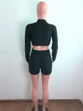 Women's tight-fitting pineapple pattern solid color long-sleeved leisure yoga sports suit AJ4342
