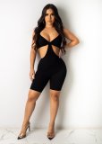 Oversized women's net yarn flocking pattern bodysuit one-piece pants AJ4334