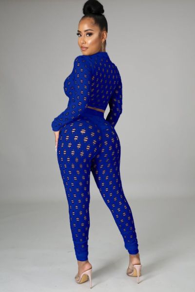 Nightclub sexy mesh high stretch sexy casual sports suit A3278
