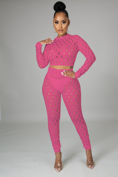 Nightclub sexy mesh high stretch sexy casual sports suit A3278