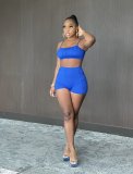 Strap-wrapped chest top and shorts suit DY1076
