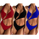 Sexy bikini with solid color bandage split swimsuit DY1067