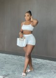 Strap-wrapped chest top and shorts suit DY1076
