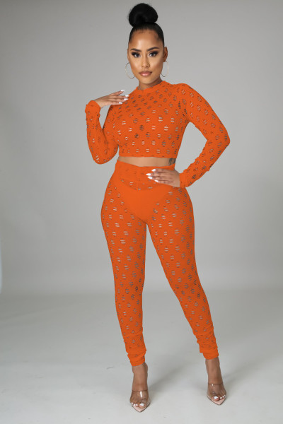 Nightclub sexy mesh high stretch sexy casual sports suit A3278