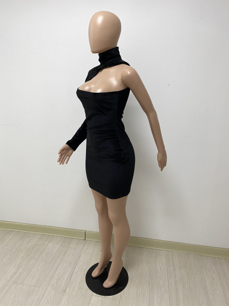 Hot one-shoulder sexy fashion one-piece dress DY1063