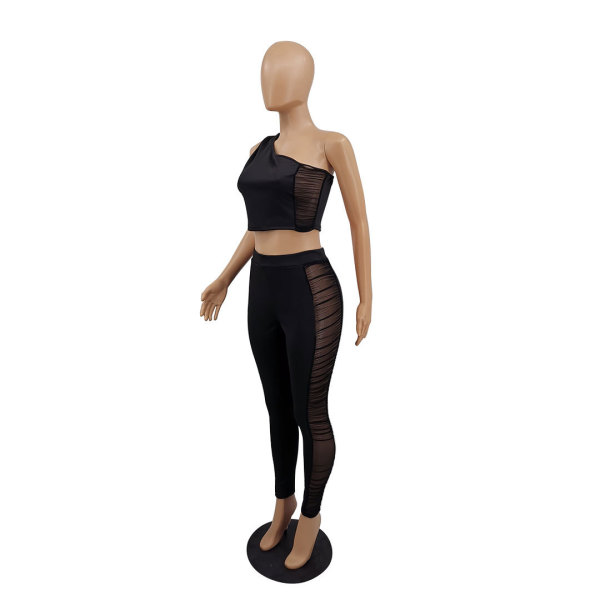 Fashion mesh stitching sports yoga two-piece suit M6552