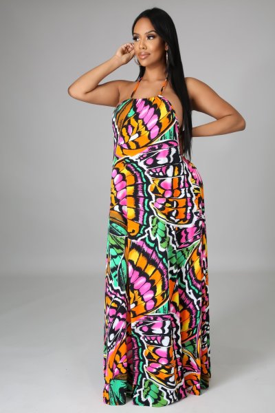 Fashion digital printing women's dress SMR10309