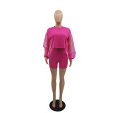 Cotton stitching organza two-piece suit M6505