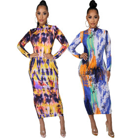Sexy fashion digital printed slim women's one-piece dress SMR10444