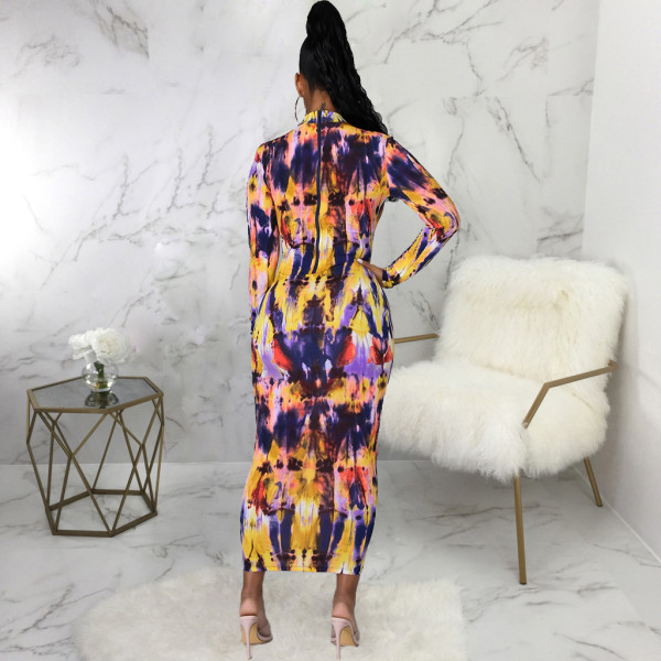 Sexy fashion digital printed slim women's one-piece dress SMR10444