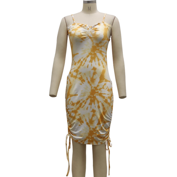 Fashion Digital Print Summer Sling Ladies Dress SMR10296