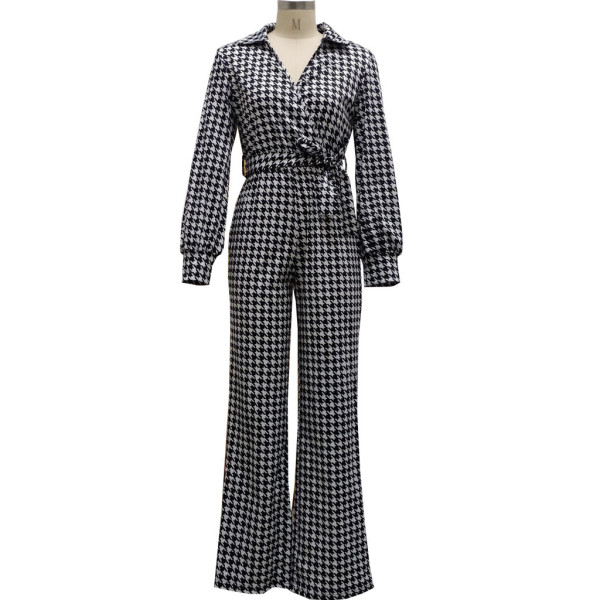 Fashion digital printing V-neck women's jumpsuit SMR10324 