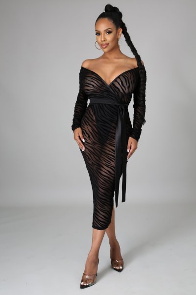 Fashion nightclub high stretch mesh dress SMR10308