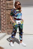 Digital printed sports suit two-piece suit SMR10377