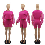 Cotton stitching organza two-piece suit M6505