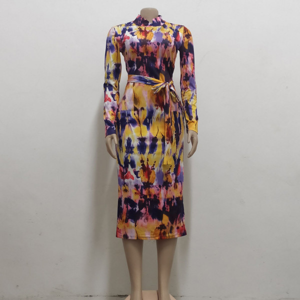 Sexy fashion digital printed slim women's one-piece dress SMR10444