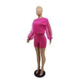 Cotton stitching organza two-piece suit M6505