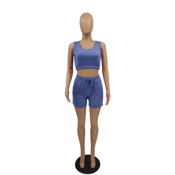 Pure color sports two-piece suit M6527