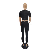 Pants with crease pockets + two-piece jacket M6523
