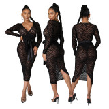 Fashion nightclub high stretch mesh dress SMR10308